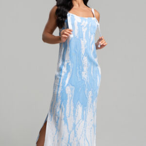 Vestido Reto Aquarela em Viscose de Algodão: Minimalismo Artístico